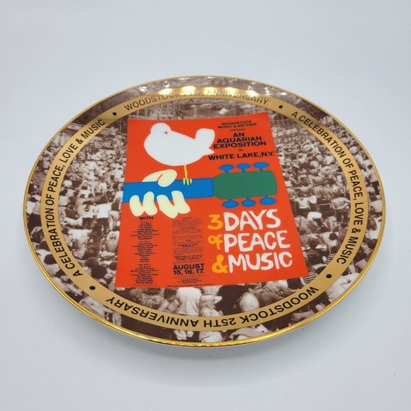 Woodstock 25th Anniv. Collectors Plate "3 Days Of Peace And Music" Cameo Guild - Picture 9 of 9